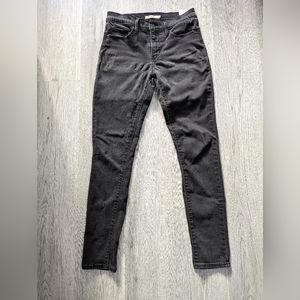Levi's black denim 311 skinny shaping jeans size 28 alternative goth